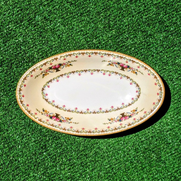 Moritz Zdekauer MZ Czechoslovakia Porcelain Vintage Oval Serving Bowl Dish EUC - Picture 2 of 6